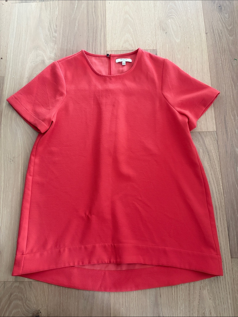 Madewell Red Short Sleeve Tunic Top